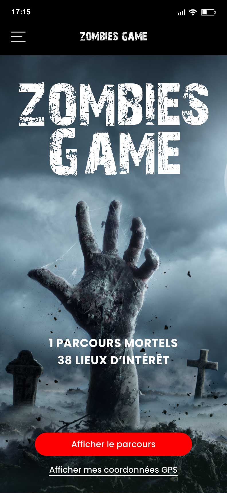Exemple d'écran d'accueil pour un jeu pour les adultes
